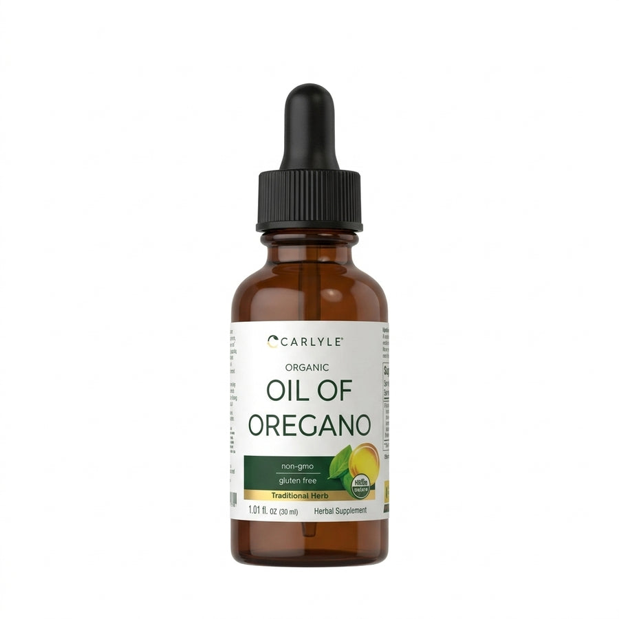 Aceite de Orégano: envase de frente sobre fondo blanco